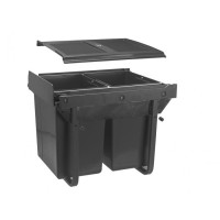 PB-45-450-2X20-60A Відро для сміття GTV для кухонних шаф високий 450 мм 2х20л Графіт