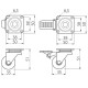 KM-A035MM-00 Ролик меблевий  GTV KMA d =35 мм з площадкою Прозорий 