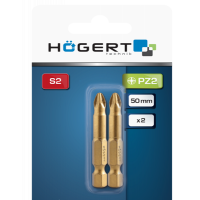 HT1S395 Набір біт PZ2 HOGERT сталь S2/50 мм покриття нітридом титану (2шт)