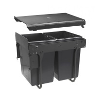 PB-45-MF002X20-60A Відро для сміття GTV для кухонних шаф 400 мм 2х20л з кріпленням Графіт