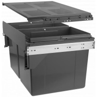 PB-45-600MF-2X27-60A Відро для сміття GTV для кухонних шаф 600 мм 2х27л з кріпленням Графіт