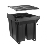 PB-45-MF342X17-60A Сегрегатор GTV PRACTI ECO для шаф 600 мм 34 + 2х17л з кріпленням до фасаду Графіт