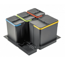 PB-AS-600-1X15L-3X7L Сегрегатор Axispace 600мм, 4 ємності, (1X 15л + 4X 7л) графіт