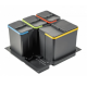 PB-AS-600-1X15L-3X7L Сегрегатор Axispace 600мм, 4 ємності, (1X 15л + 4X 7л) графіт