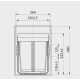 PB-45-MF202X10-60A Сегрегатор GTV PRACTI ECO для шаф 400 мм 20 + 2х10л з кріпленням до фасаду Графіт