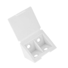 102-07-02-302 Кутова стяжка Mesan з 4-ма отворами з заглушкою Білий 