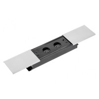 AE-PB2SPRES-53 Удлинитель GTV PRESTINO 2 розетки SCHUKO USB А+С QC RJ45, HDMI провод 1,5м Алюминий