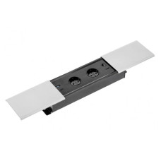 AE-PB2SPRES-53 Подовжувач GTV PRESTINO 2 розетки SCHUKO USB А+С QC RJ45, HDMI провід 1,5м Алюміній 