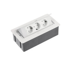 AE-PBSC3GS-10 Подовжувач GTV SOFT 3 розетки SCHUKO провід 1,5м з вилкою Білий 