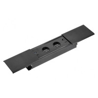 AE-PB2SPRES-20 Подовжувач GTV PRESTINO 2 розетки SCHUKO USB А+С QC RJ45, HDMI провід 1,5м Чорний