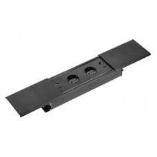 AE-PB2SPRES-20 Подовжувач GTV PRESTINO 2 розетки SCHUKO USB А+С QC RJ45, HDMI провід 1,5м Чорний