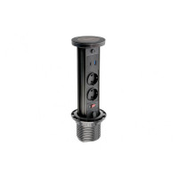 AE-BPW2SCAM-20 Удлинитель GTV CAMINO 100мм 2 розетки SCHUKO USB A+C QC WC 10W провод 1,5м Черный