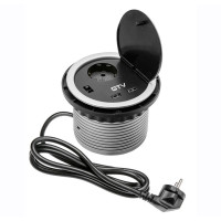 AE-BPW1S2UCH-80 Удлинитель GTV 1 розетка SCHUKO зарядка USB 5V 2A провод 1,5м Серый