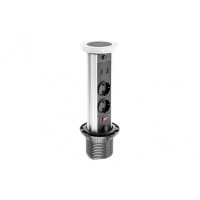 AE-BPW2SCAM-10 Подовжувач GTV CAMINO 100мм 2 розетки SCHUKO USB A+C QC WC 10W провід 1,5м Білий